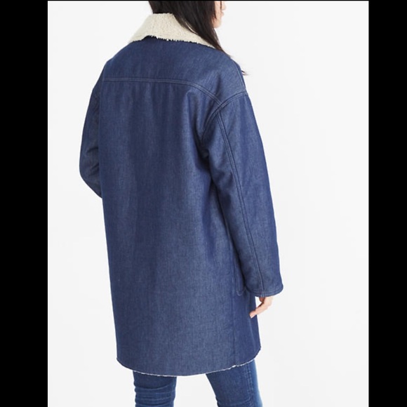 Madewell Sherpa-Bonded Denim Cocoon Coat - Picture 4 of 7
